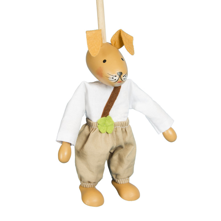 Česká loutka bez nití - Zajíček FRANTA, 16 cm