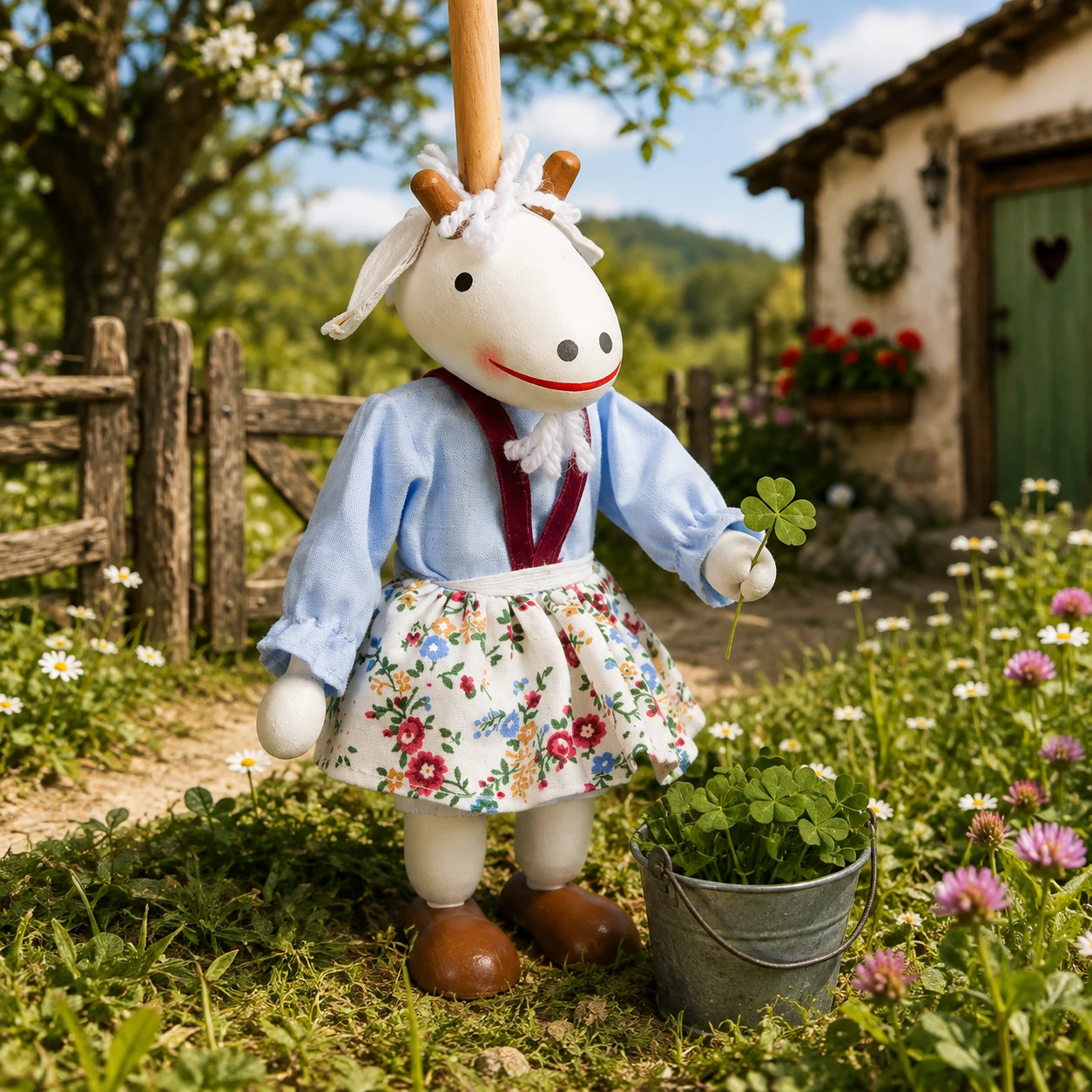 Česká loutka bez nití - Kozička JOHANKA, 16 cm