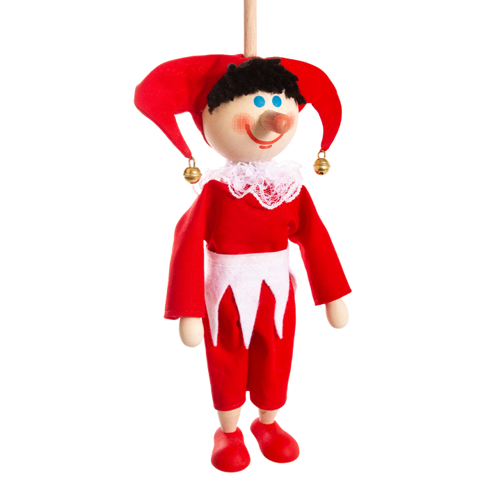 Česká loutka bez nití - Kašpárek DAVÍDEK, 20 cm
