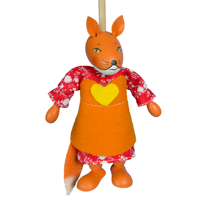 Česká loutka bez nití - Liška IŠKA, 16 cm