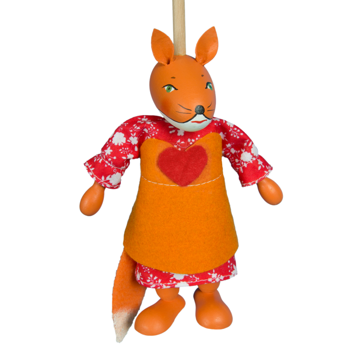 Česká loutka bez nití - Liška KELIŠKA, 16 cm