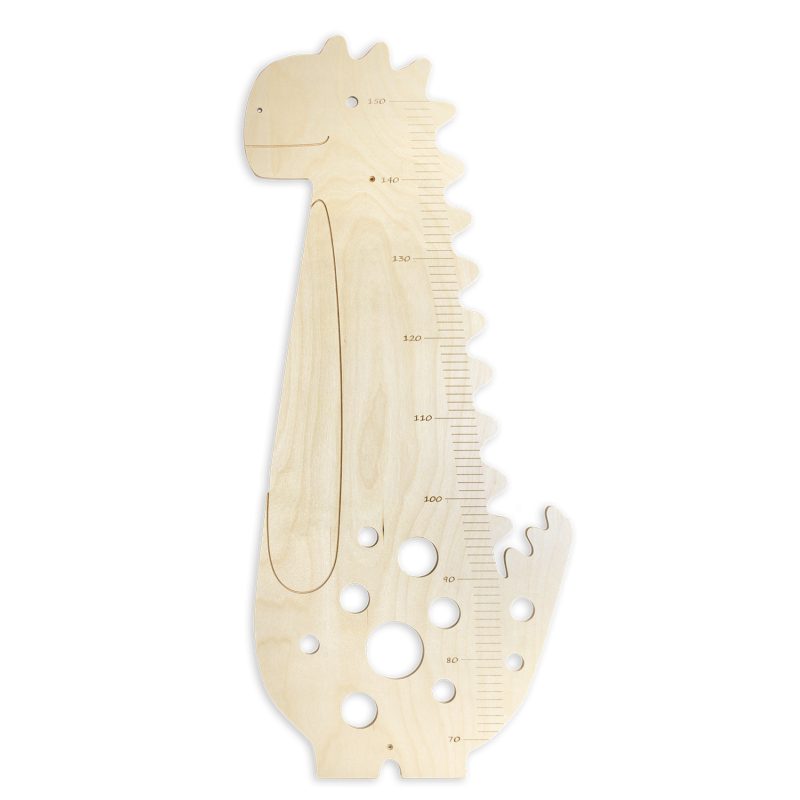 Dřevěný dětský metr na zeď – Dinosaurus