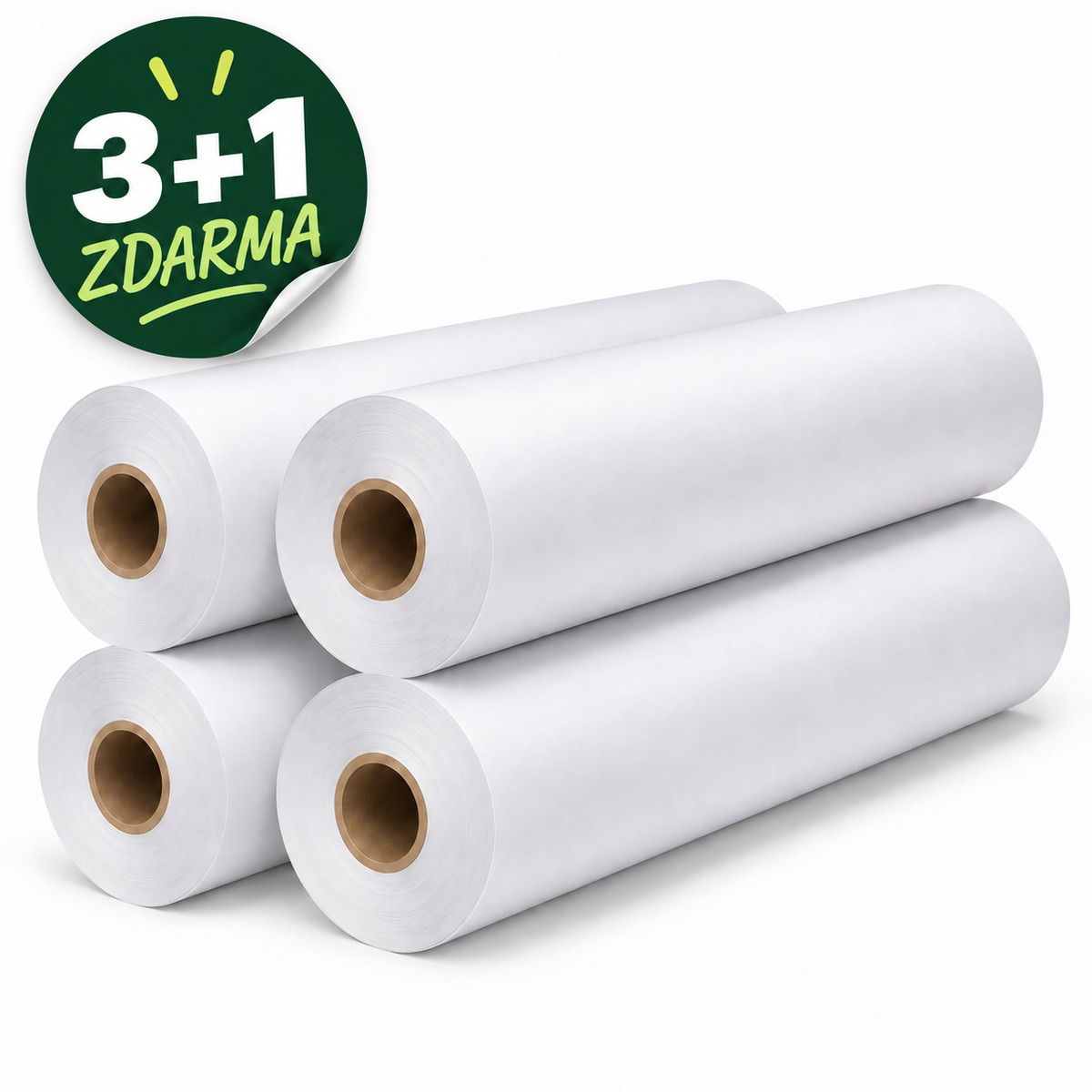 Výhodná sada kreslicího papíru 841 mm × 50 m, 90 g/m² – 3+1 zdarma