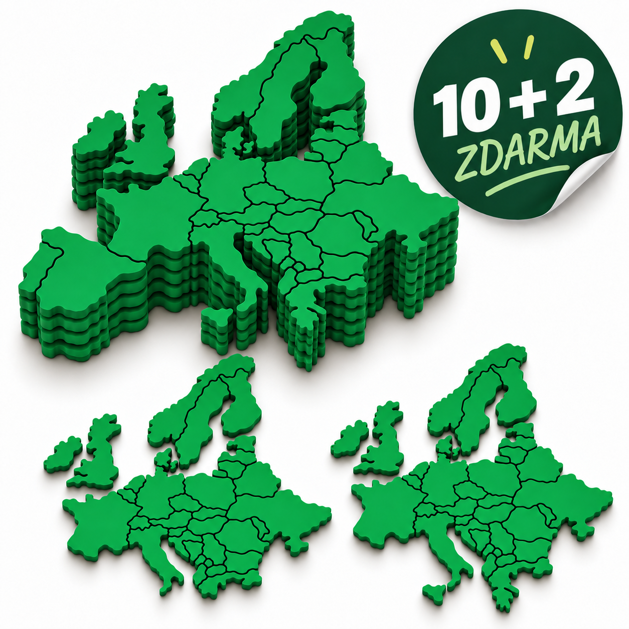 ŠKOLNÍ SADA 10+2 ZDARMA – LavikoLab Slepá mapa Evropy, 40 cm
