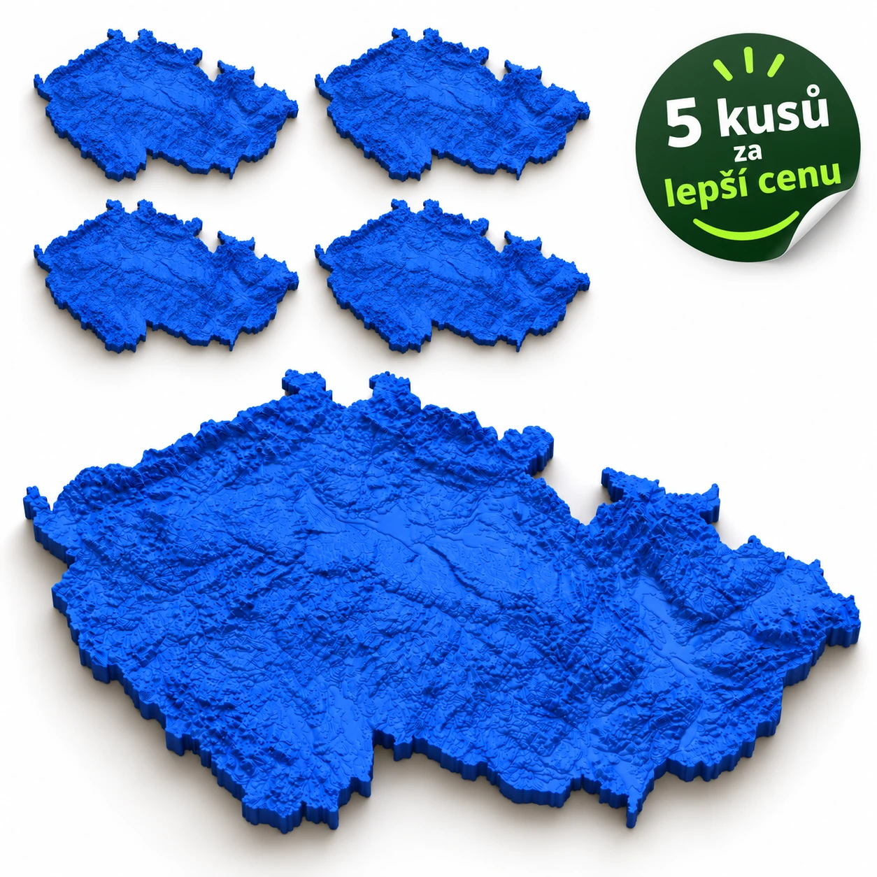 VÝHODNÁ SADA – 5× LavikoLab Reliéfní mapa ČR, 20 × 12 cm
