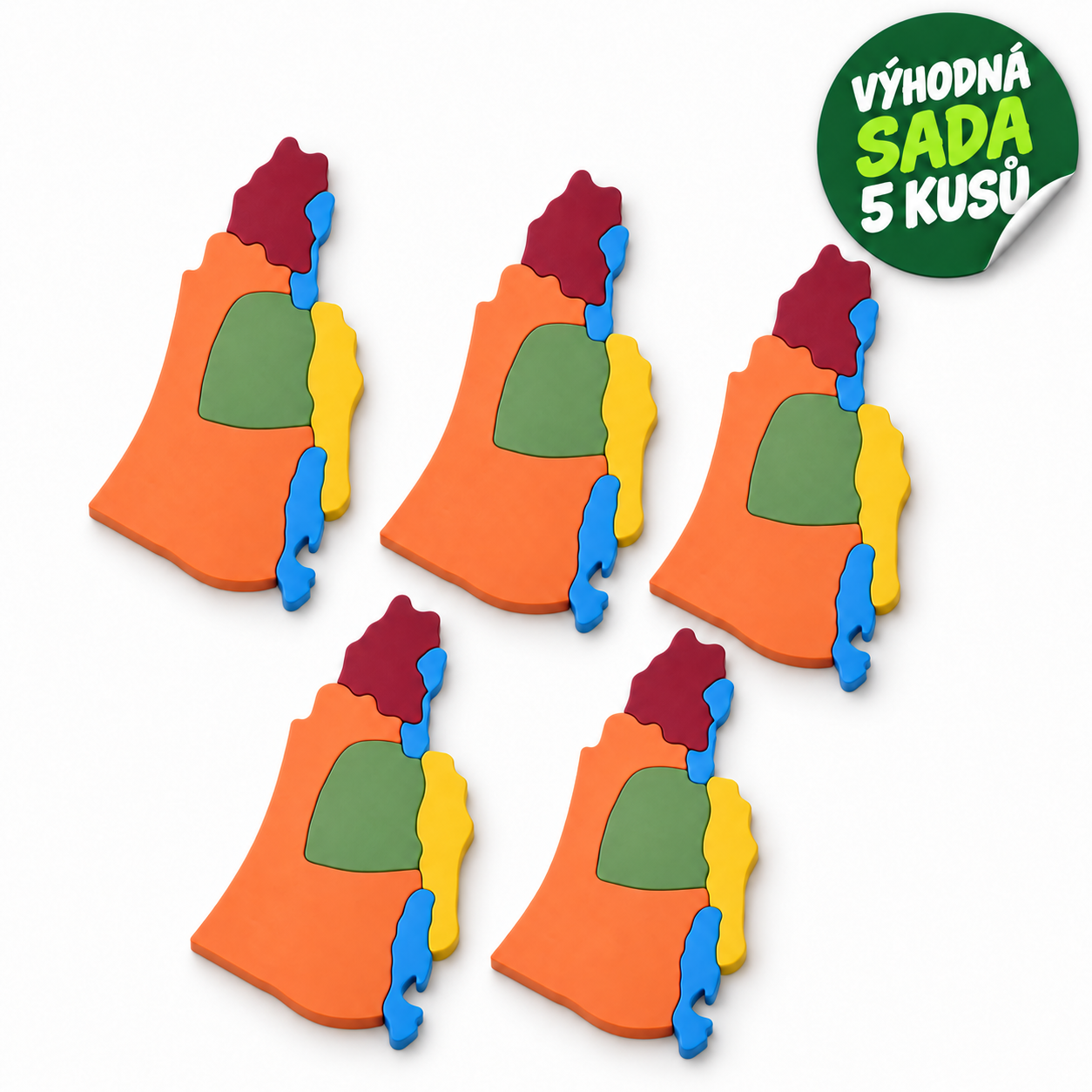 VÝHODNÁ SADA – 5× LavikoLab Mapa Izraele v době Ježíše, 24 cm – mix barev