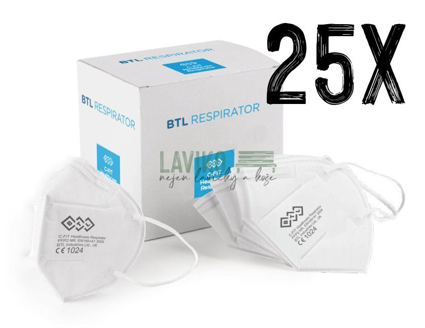 Respirátor HEALTHCARE C-FIT BTL, FFP2, 25 ks