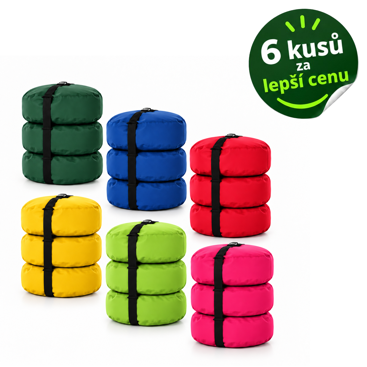 Výhodná sada 6× taburet TRIPACK – vlastní mix barev