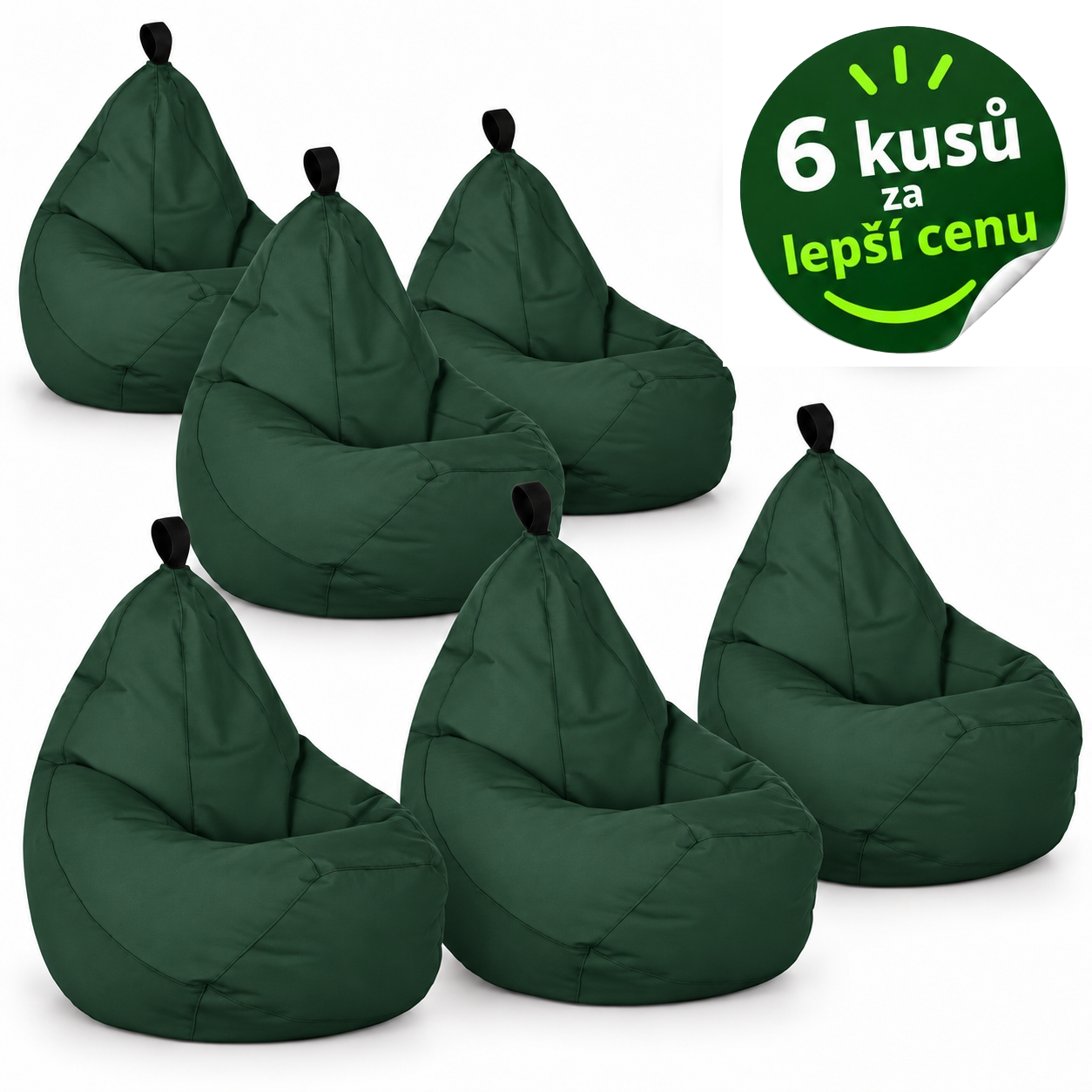 Výhodná sada 6× sedací vak BANDO – jedna barva