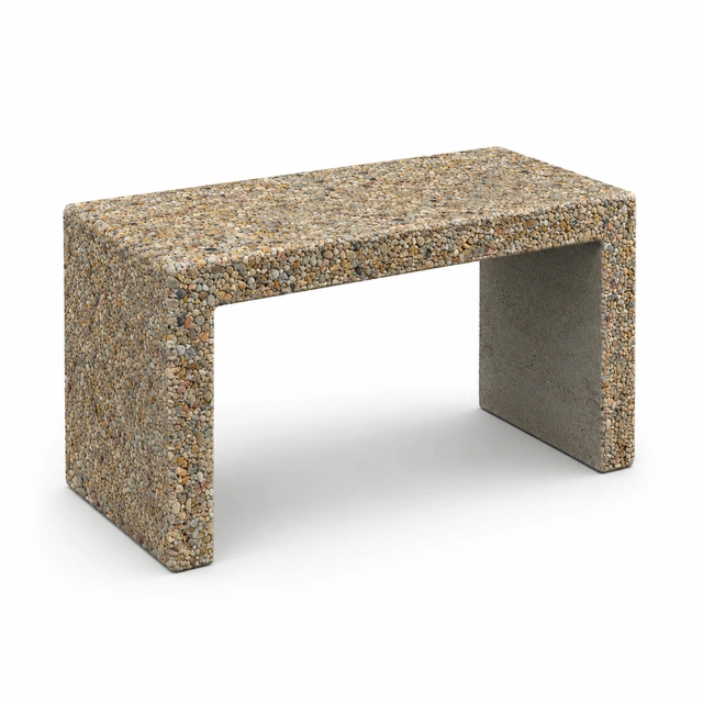Betonová lavice FLAME, hnědá, šířka 60 cm
