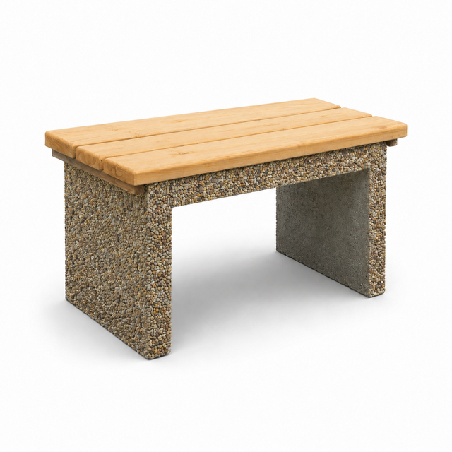 Betonová lavice FLAME, hnědá, šířka 80 cm