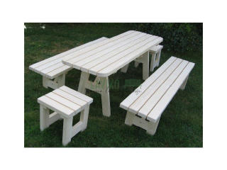 Zahradní sestava LUCA, 2x lavice, 2x stolička