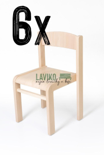 VÝHODNÁ SADA - 6x Dětská židlička ELISA, přírodní buk