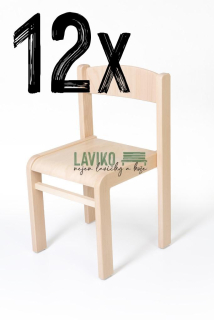 VÝHODNÁ SADA - 12x Dětská židlička ELISA, přírodní buk