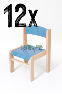 VÝHODNÁ SADA - 12x Dětská židlička ELISA, modrá