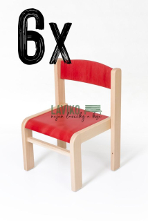 VÝHODNÁ SADA - 6x Dětská židlička ELISA, červená
