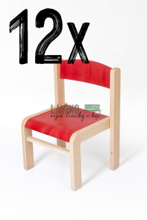 VÝHODNÁ SADA - 12x Dětská židlička ELISA, červená