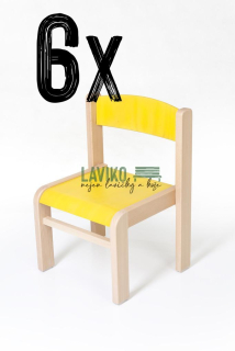 VÝHODNÁ SADA - 6x Dětská židlička ELISA, žlutá
