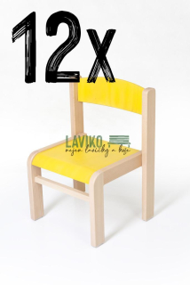 VÝHODNÁ SADA - 12x Dětská židlička ELISA, žlutá