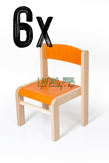 VÝHODNÁ SADA - 6x Dětská židlička ELISA, oranžová