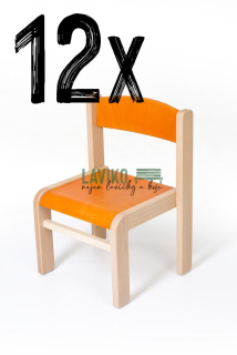 VÝHODNÁ SADA - 12x Dětská židlička ELISA, oranžová