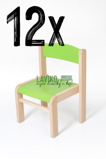 VÝHODNÁ SADA - 12x Dětská židlička ELISA, zelená