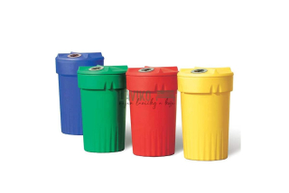 VÝHODNÁ SADA - 4x Plastový kontejner na tříděný odpad SENTO, mix barev