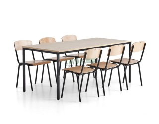 Jídelní sestava GELATO, stůl 180 x 80 cm + 6x židle