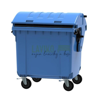 Plastový kontejner na odpad, 1100 litrů, modrý