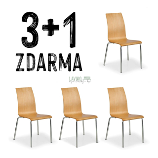 VÝHODNÁ SADA 3+1 ZDARMA - Jídelní židle AKADIA, přírodní