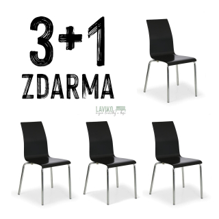 VÝHODNÁ SADA 3+1 ZDARMA - Jídelní židle AKADIA, černá