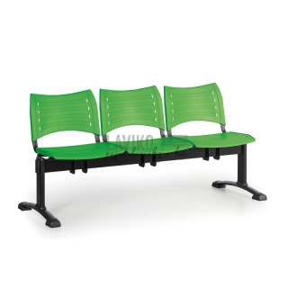 Plastová lavice do chodby LAVANDA, 3-sedák, zelená