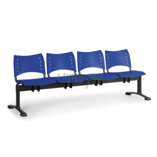 Plastová lavice do chodby LAVANDA, 4-sedák, modrá