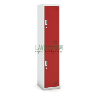 Šatní skříň dvoudveřová, cylindrický zámek, 180 x 38 x 45 cm, červená