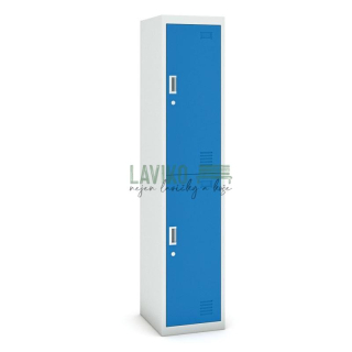 Šatní skříň dvoudveřová, cylindrický zámek, 180 x 38 x 45 cm, modrá