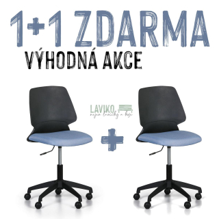 VÝHODNÁ SADA 1+1 ZDARMA - Kancelářská židle CORRA, modrá