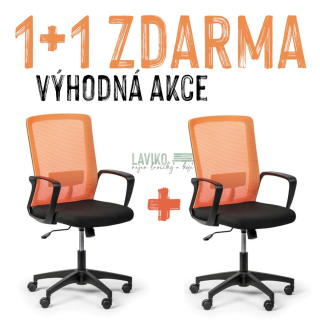 VÝHODNÁ SADA 1+1 ZDARMA - Kancelářská židle BASSO, oranžová