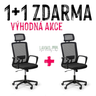 VÝHODNÁ SADA 1+1 ZDARMA - Kancelářská židle BARACA, černá