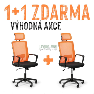 VÝHODNÁ SADA 1+1 ZDARMA - Kancelářská židle BARACA, oranžová