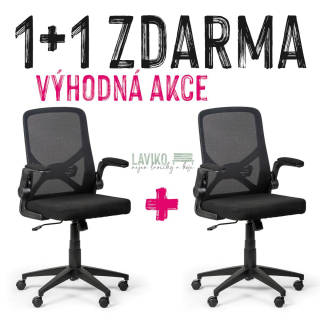 VÝHODNÁ SADA 1+1 ZDARMA - Kancelářská židle ELFI, černá