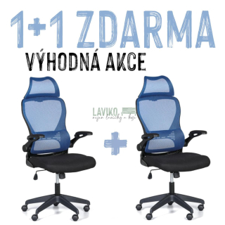 VÝHODNÁ SADA 1+1 ZDARMA - Kancelářská židle MORRIS, modrá