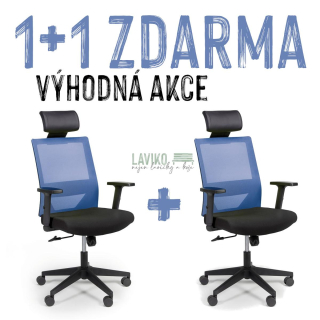 VÝHODNÁ SADA 1+1 ZDARMA - Kancelářská židle SCOTTY, modrá