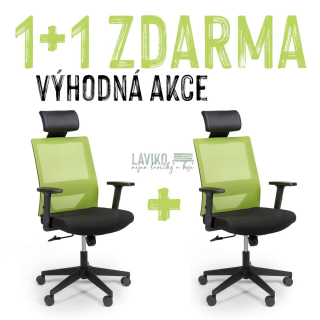 VÝHODNÁ SADA 1+1 ZDARMA - Kancelářská židle SCOTTY, zelená