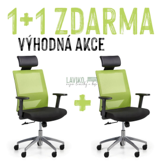 VÝHODNÁ SADA 1+1 ZDARMA - Kancelářská židle SCOTTY PLUS, zelená