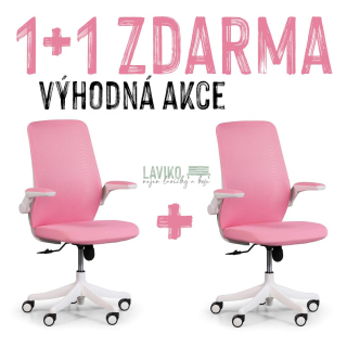 VÝHODNÁ SADA 1+1 ZDARMA - Kancelářská židle BUTTERS, růžová