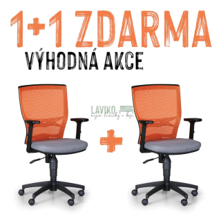 VÝHODNÁ SADA 1+1 ZDARMA - Kancelářská židle VENICE, oranžová
