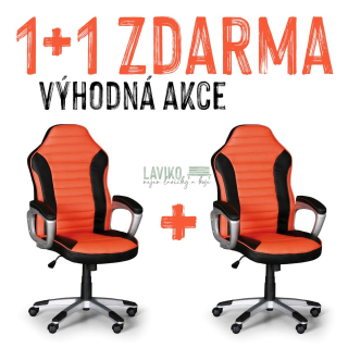 VÝHODNÁ SADA 1+1 ZDARMA - Kancelářská židle VELVET, oranžová