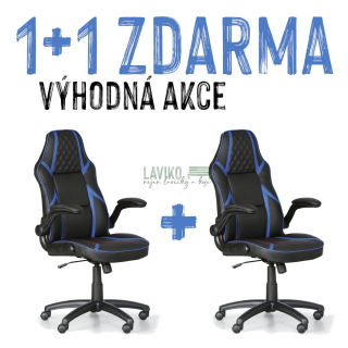 VÝHODNÁ SADA 1+1 ZDARMA - Kancelářská židle GEMBALA, modrá