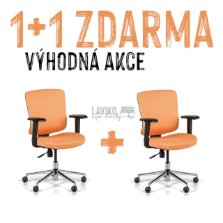 VÝHODNÁ SADA 1+1 ZDARMA -  Kancelářská židle HELGA, oranžová