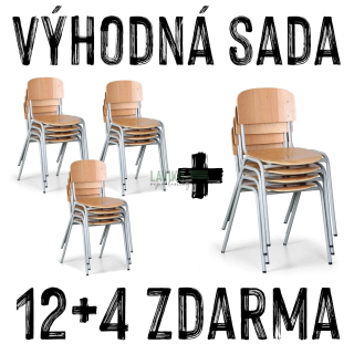 VÝHODNÁ SADA 12+4 ZDARMA - Jídelní židle CAREY